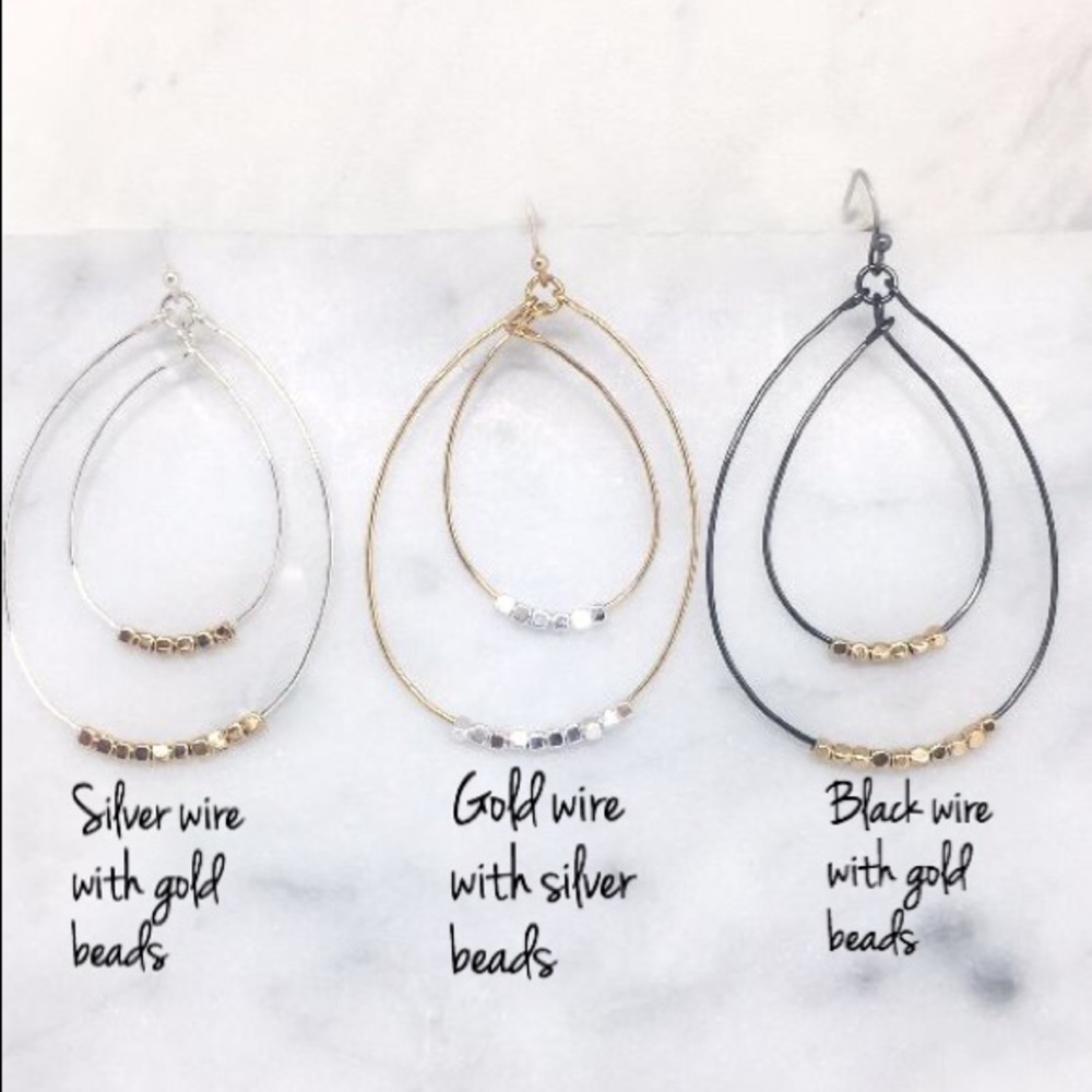 Bold Double Hoop Earrings - Picture 3 of 3
